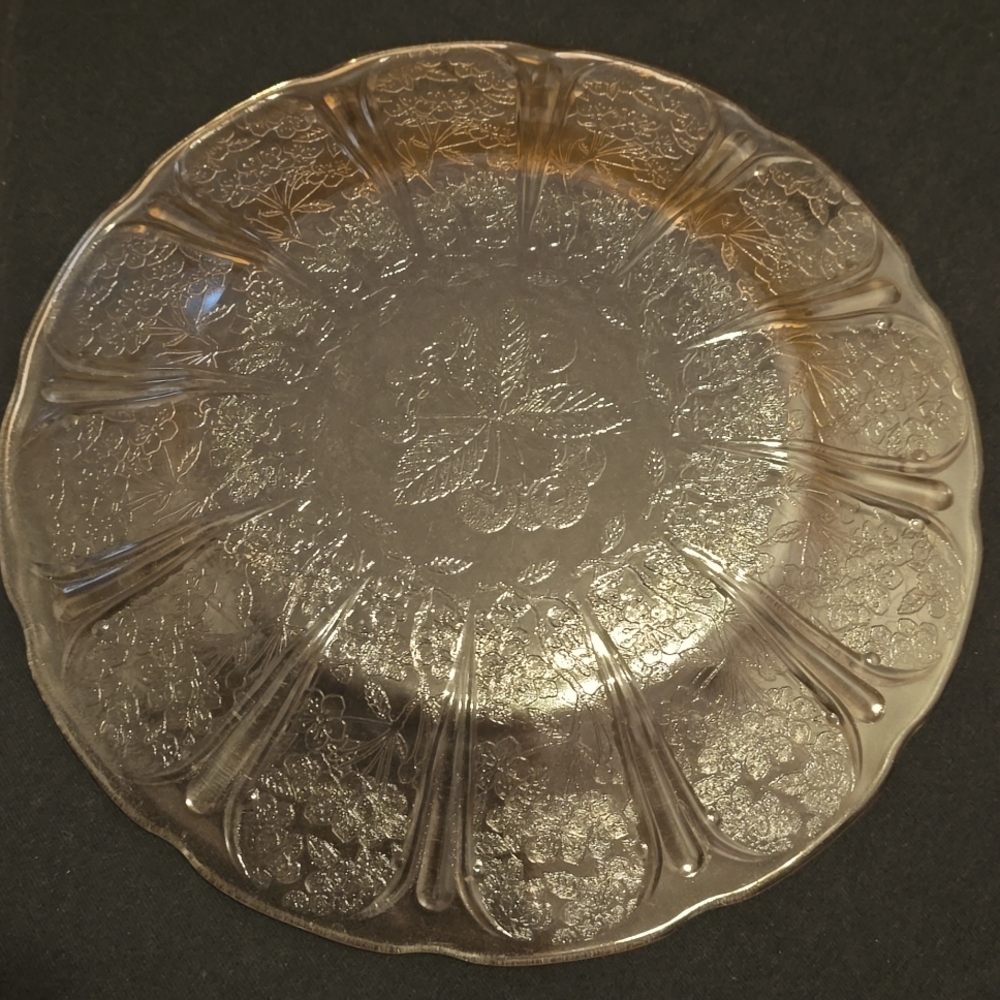 Vintage Jeannette Cherry Blossom Pink Depression Dinner Plate 9" Round 1930s - Picture 3 of 3